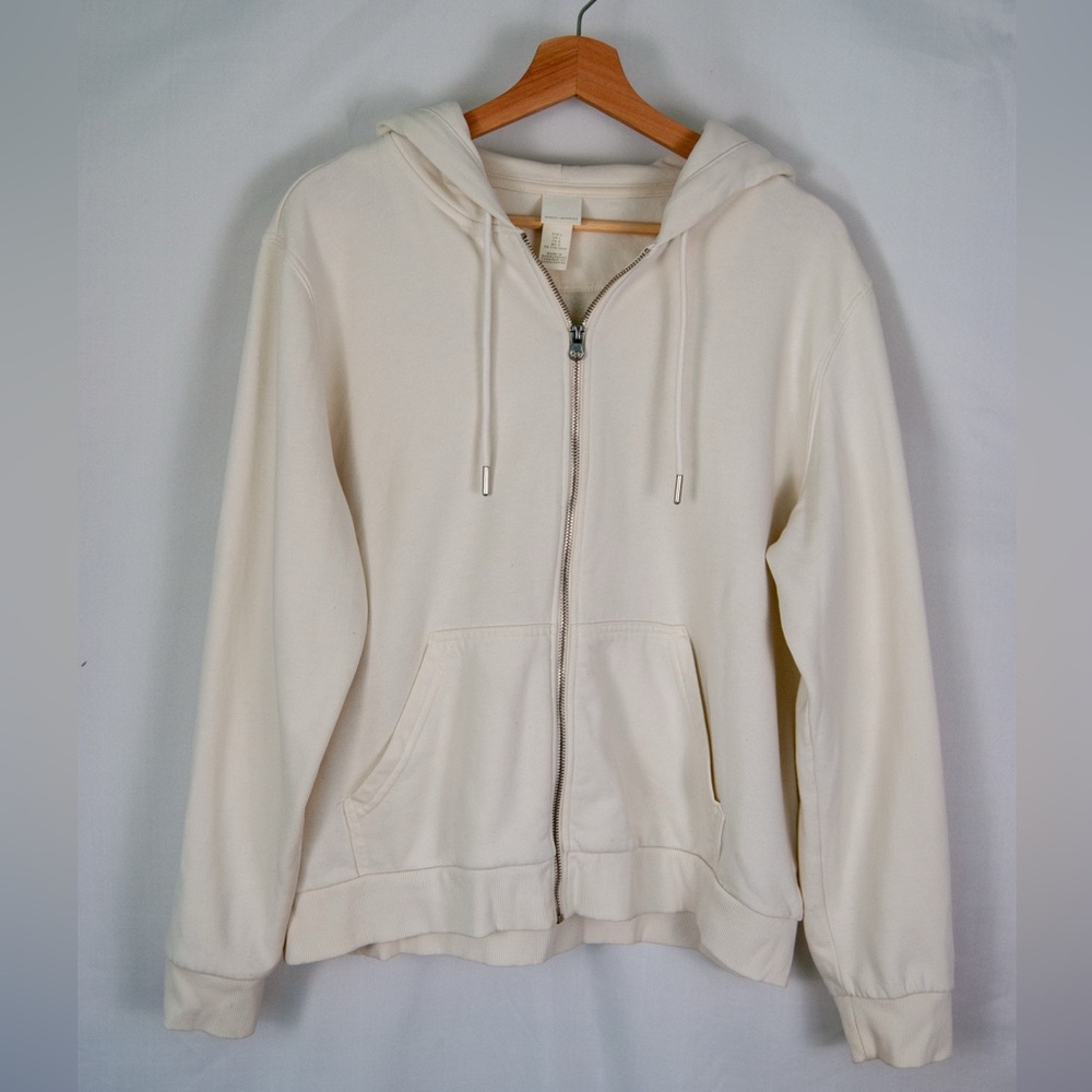 H&M Off-White Zip-Up Hoodie